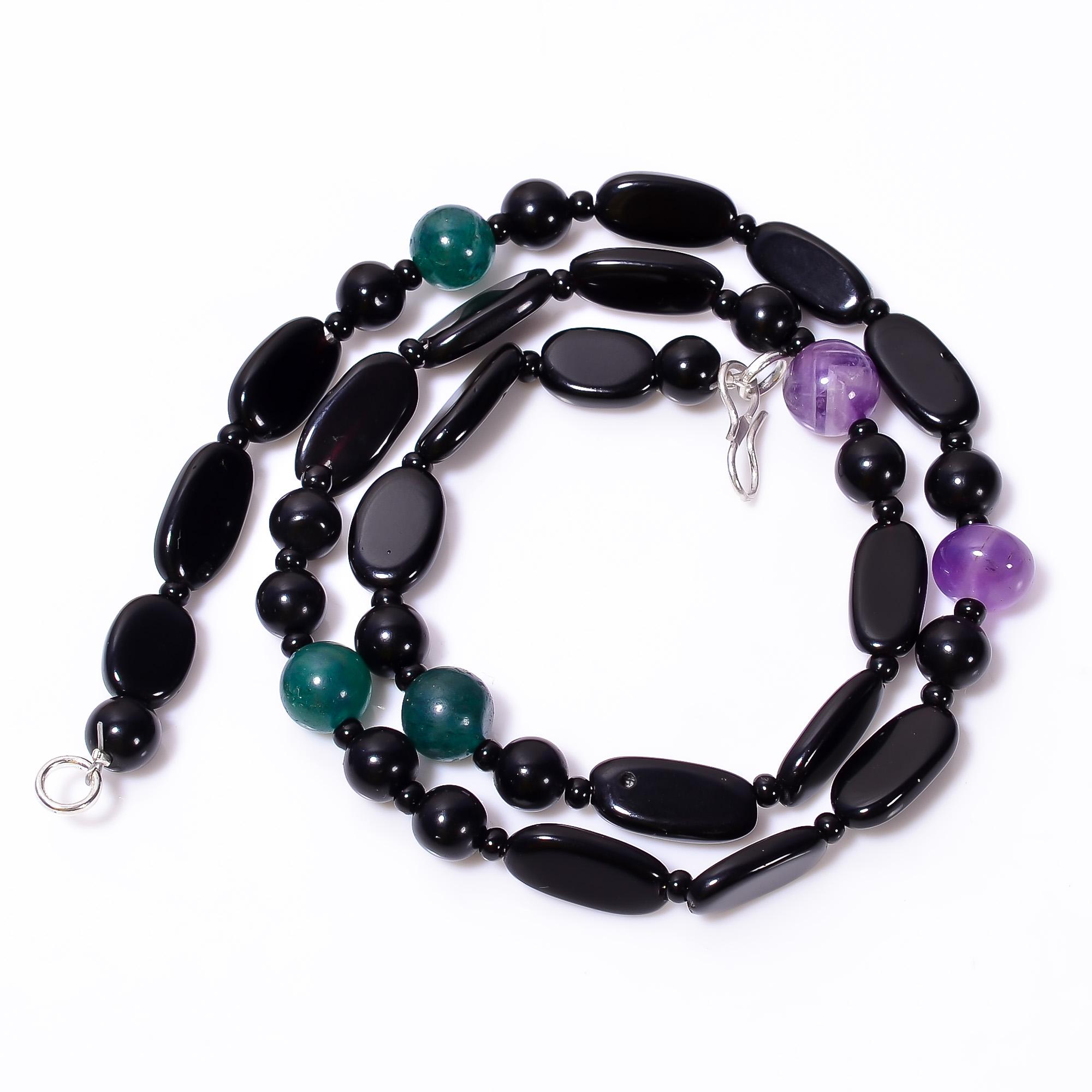 

Natural Green Aventurine Amethyst Aventurine Smooth Beads Necklace 6-16 mm 18 UB-8650