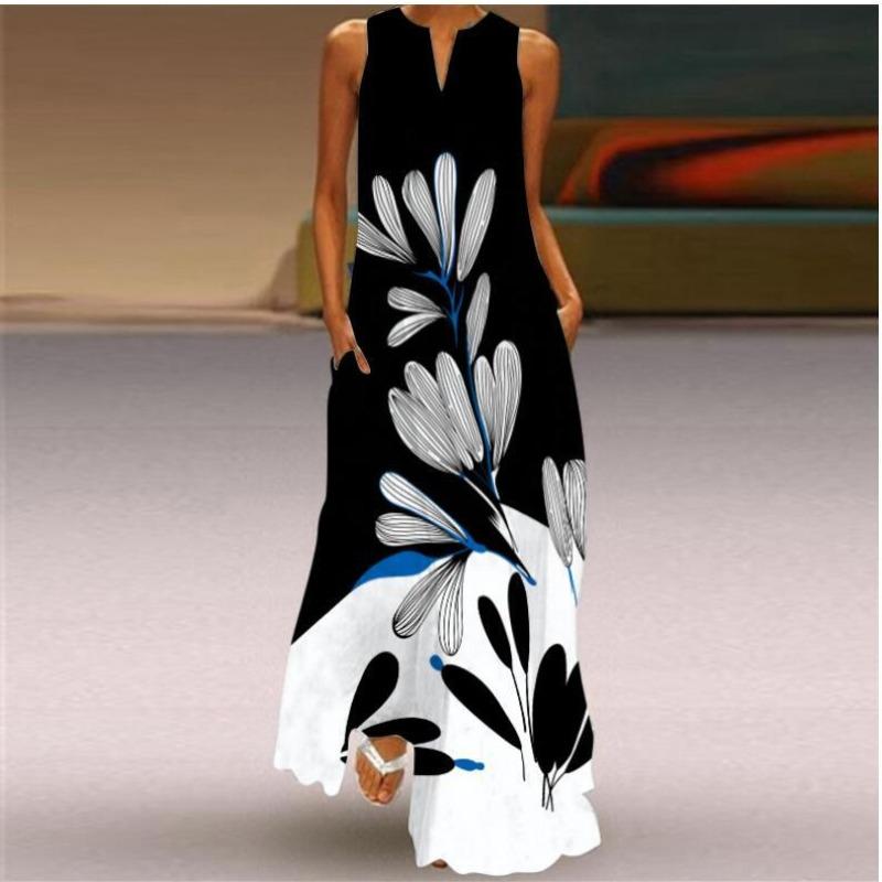 BITCED Fashion Summer Spring Sleeveless O-Neck Casual Dresses
