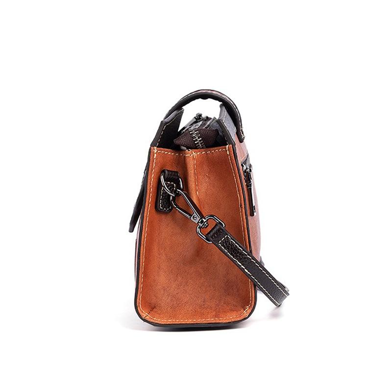 New Luxury Women's Bag Vintage Leather-embossed Cross-body Bag a Classic Cowhide Shoulder Bag with a Top Layer
