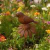 Retro Rust Finish Garden Stake Rusty Decorative Stakes, Metal Flowers Birds Decoration, Daisy Ground Bird Stake, Plant Container Decorations