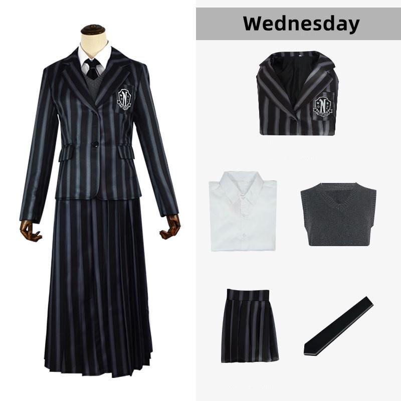 Wednesday Addams The Addams Family School Uniform Carnival Night Dress WednesdayVest,XS