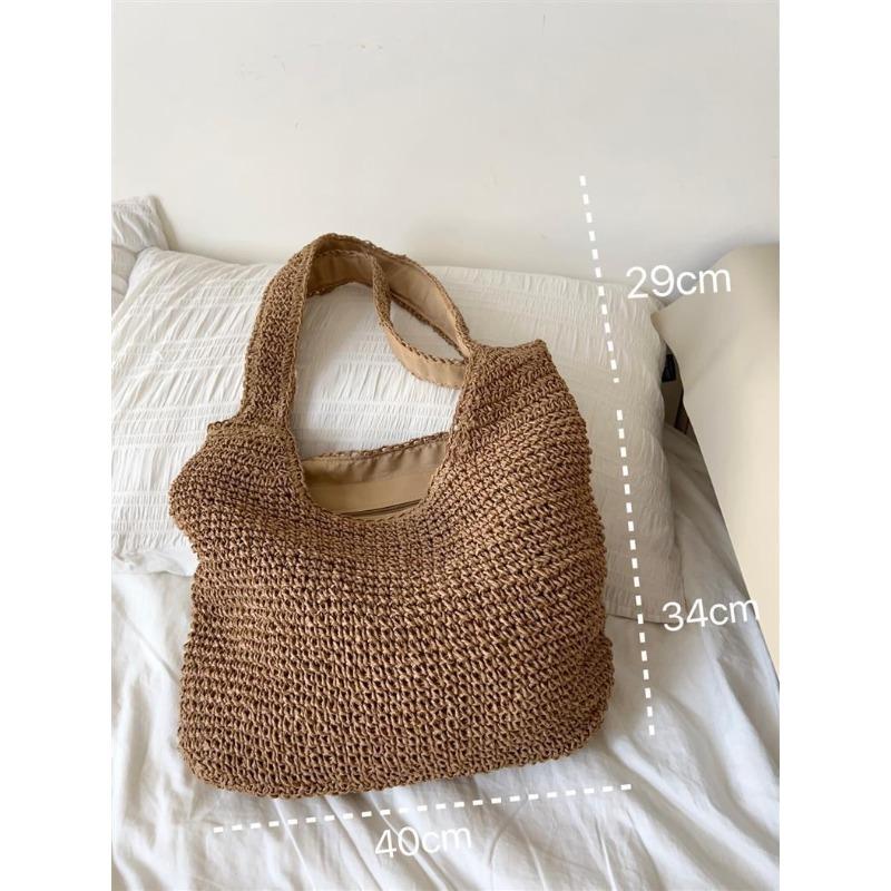 Ветреная большая плечевая соломенная сумка женская летняя пляжная сумка для отпуска плетеная сумка соломенная сумка ленивый стиль новый хаки