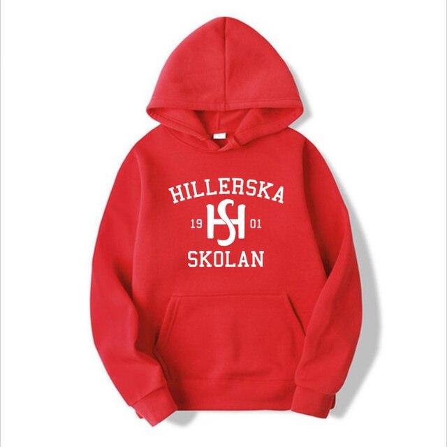 

Толстовка з капюшоном Hillerska Skolan для молодих королівських сімей Hillerska Skolan, унісекс, толстовка з капюшоном, графічні толстовки, пуловер з довгими рукавами, топи для телешоу XXL червоний