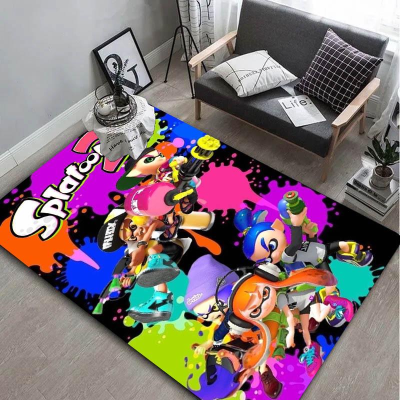 3D Game S-Splatoon-S Cartoon Carpet Rug Art for Room Decor Sofa Christmas Halloween Gifts Fans Area Rug Non-slip Floor Mat
