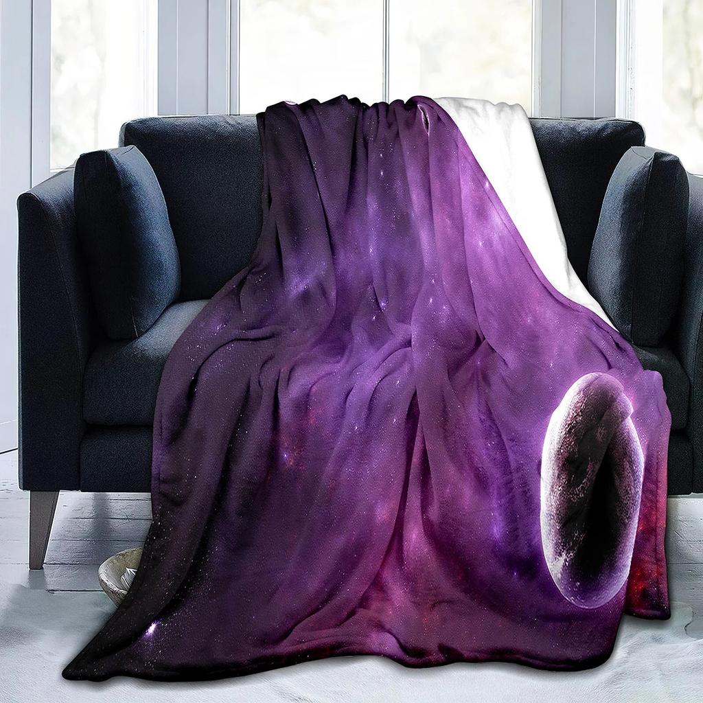 universe and the starry sky Printed Blanket for Bed Travel Camping Living Room Office Conditioning Blanket for All Seasons Gifts