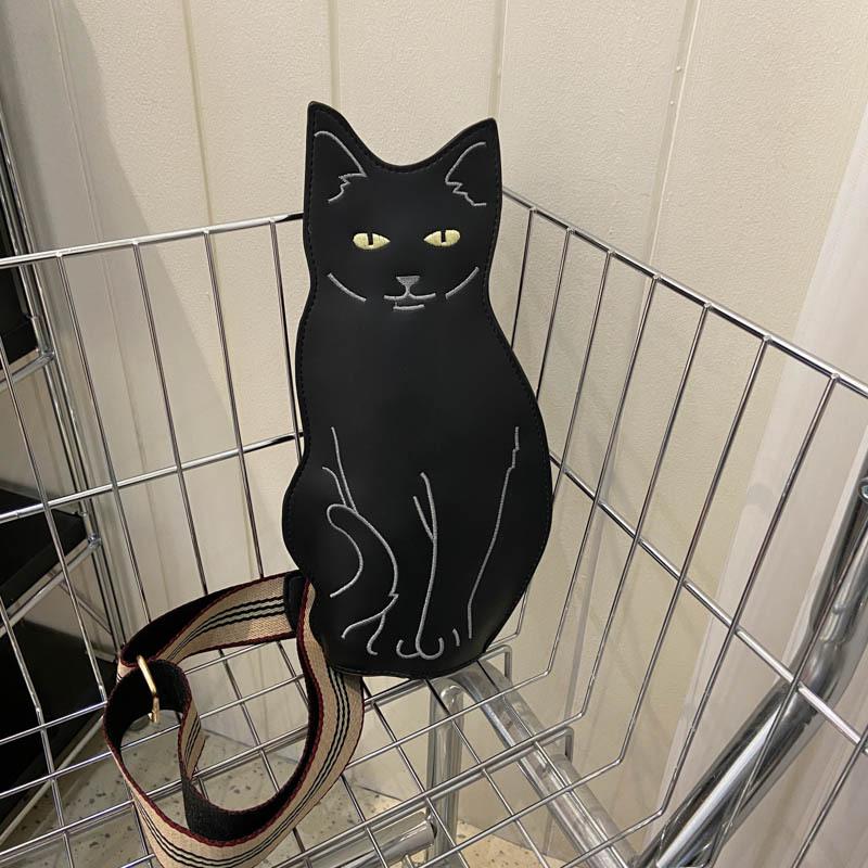 Cat Cute Women's Chest Bag Ins Style Minimally Printed Single Shoulder Crossbody Bag