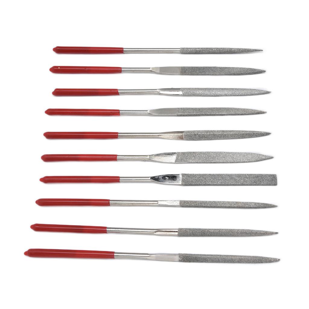 10Pcs Needle File Set Hardened Sturdy Durable Comfortable Handle Convenient Jewelry Files5x180mm