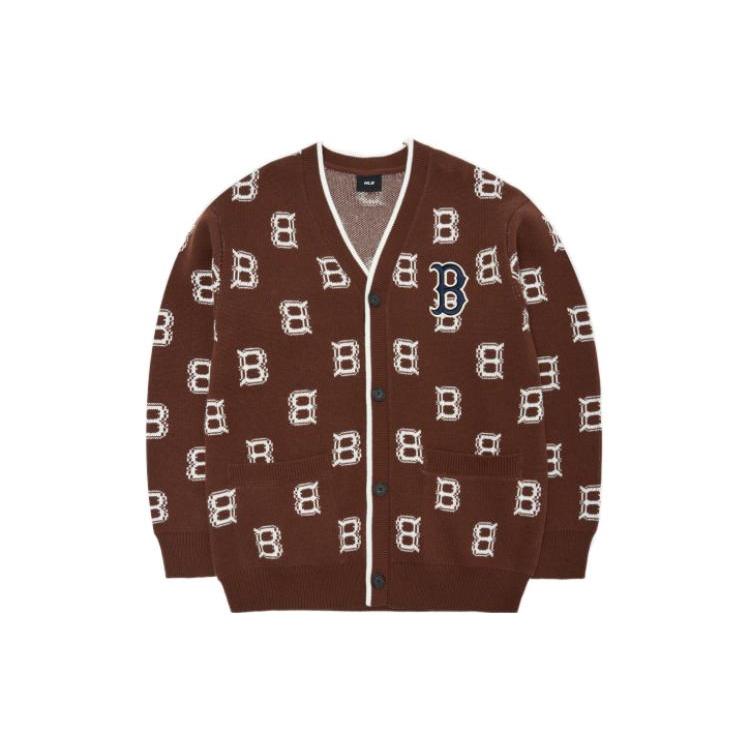 MLB Base Logo Sweaters Unisex Brown V neck Moderate Other 3AKCM0124-43BRD XL