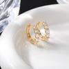 Elegant Geometric Zircon Earrings: Imitation Moissanite with Diamond Hole Design
