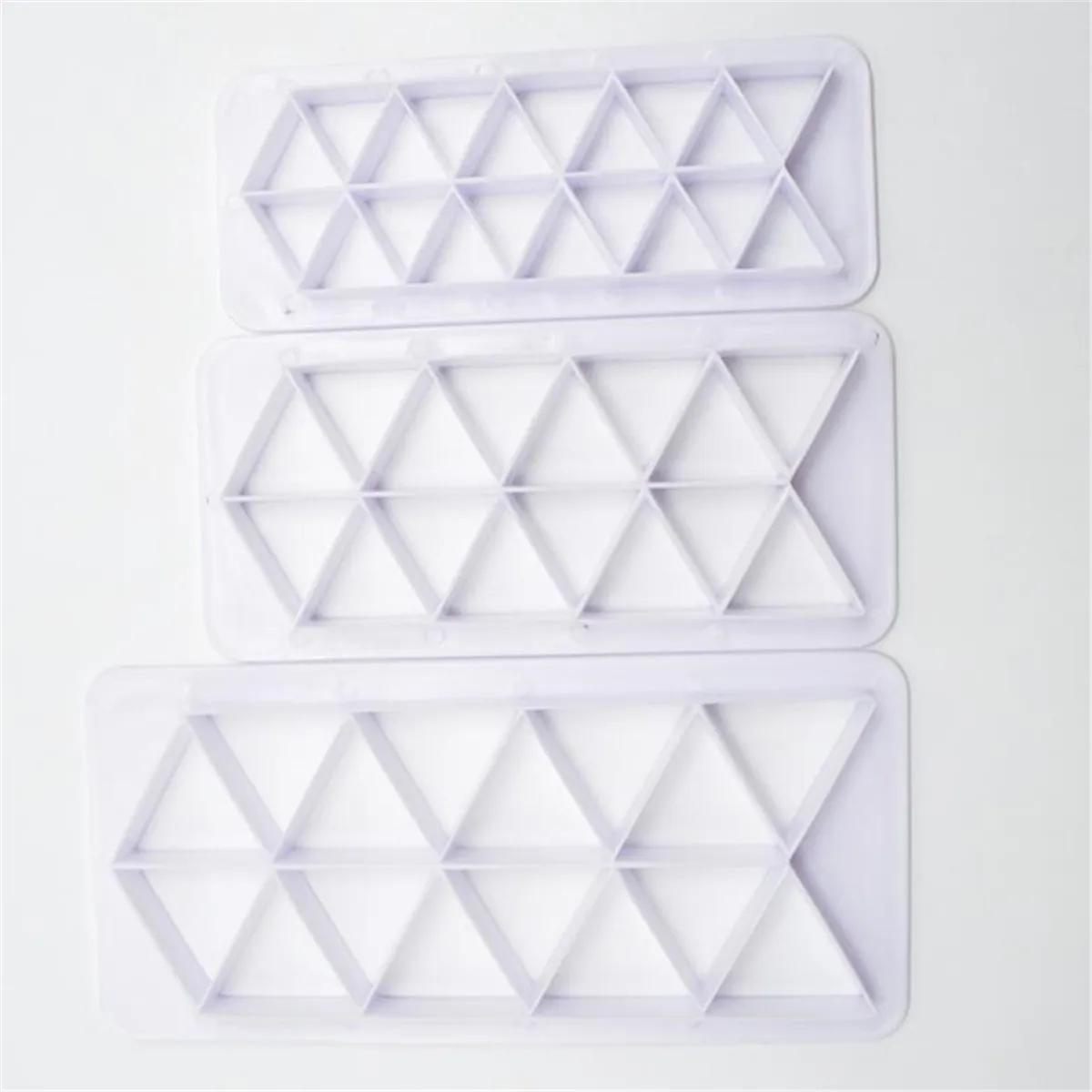 Hot sale 3Pcs/set Geometric Plastic Cutting Machine Fudge Biscuits Biscuits Cake Mold Diy Dessert Decoration Tool