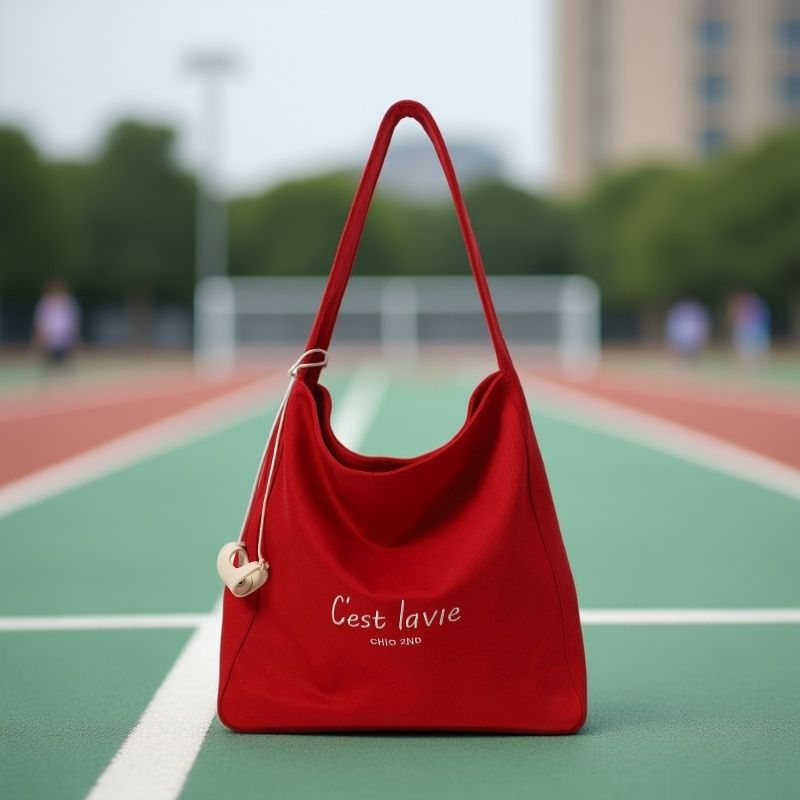 

South Style Chlo2n Neon Sweetheart Tote Bag Women s Summer Large Capacity Minimalist Canvas Bag Commuter Shoulder Bag Cherry Red(Collection order priority delivery)