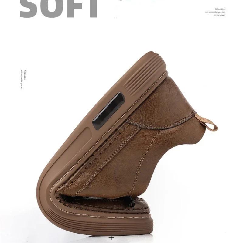 Fashion Brand Men's Casual New Leather Shoes for Men Non-slip Sports Shoes Fashion Comfortable Sneakers Male Flat Slip-on Casual Shoes