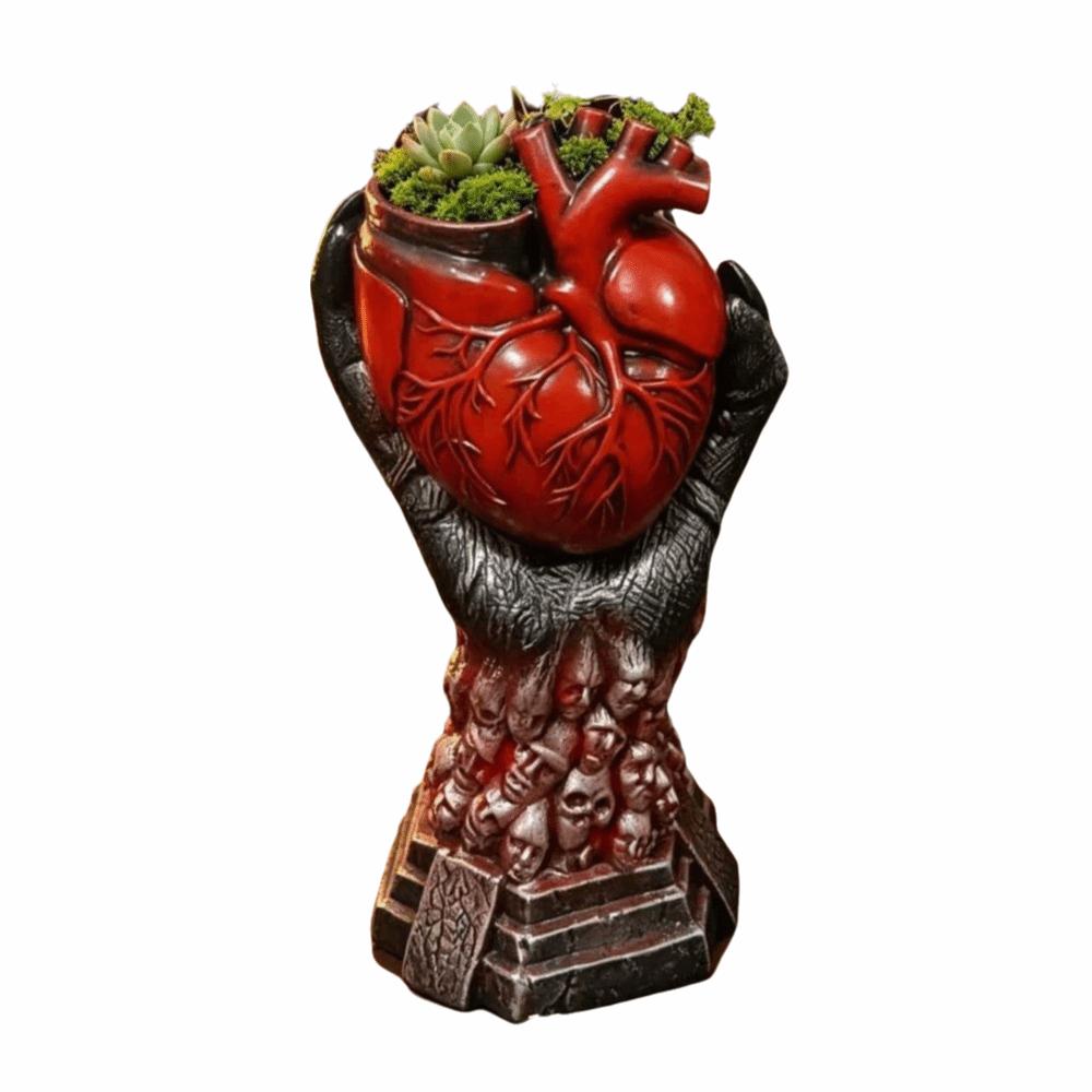 Gothic Style Resin Vase Heart-shaped Flower Pot Heart-shaped Vase Halloween Gift