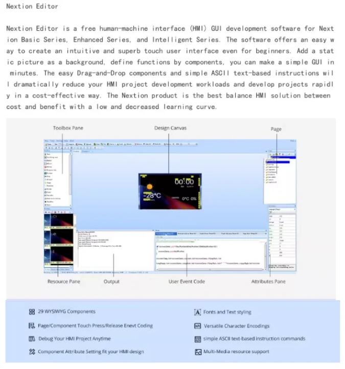 NX4827P043-011R 4.3 Inch HMI Human-machine Interaction HMI English Version Nextion Intelligent Resistance Screen Without Casing