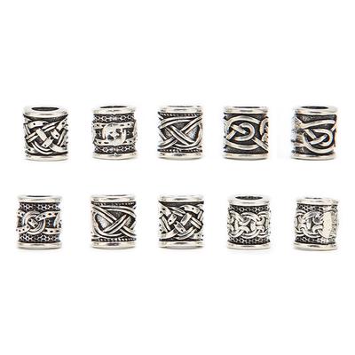 10PCS Viking Beard Beads Alloy Antique Norse Dreadlock Beads for Beard Hair DIY Bracelet Necklace