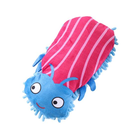Mop Insect Squeaky Plush Dog Toy Ladybug Caterpillar Shape Stuffed Crinkle Puppy Chew Toy for Small Dogs