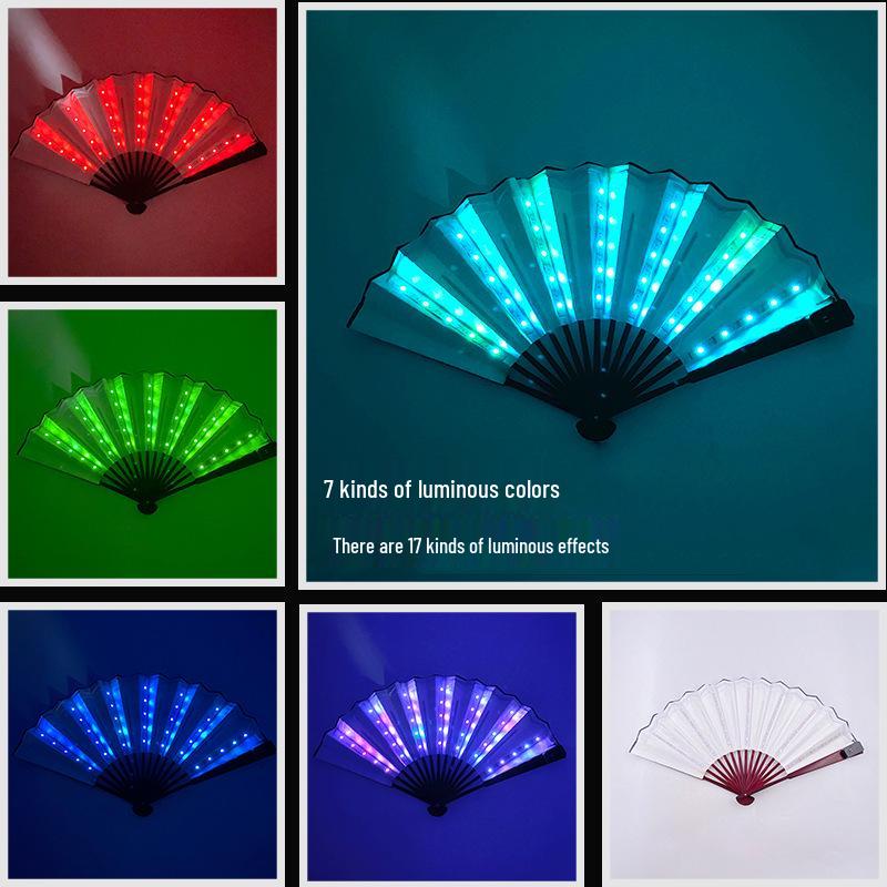 Leuchtender Faltfächer für Nachtclubs, TikTok-Influencer und Bühnenauftritte – Perfekt für Männer und Frauen