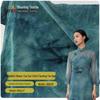 Cat Eye Flocking Tie-Dye Stretch Fabric for Hanfu and Qipao Dresses
