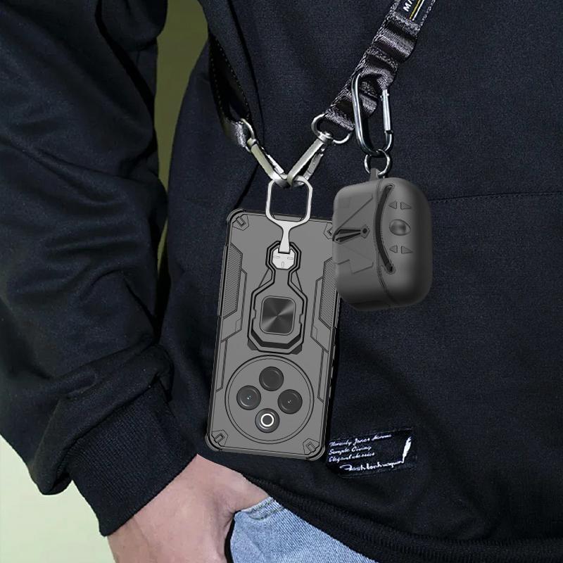 KEYSION Shockproof Armor Case for IQOO Z10 5G Soft Silicone+PC Upright Metal Live Ring Stand Phone Back Cover for VIVO IQOO Z10