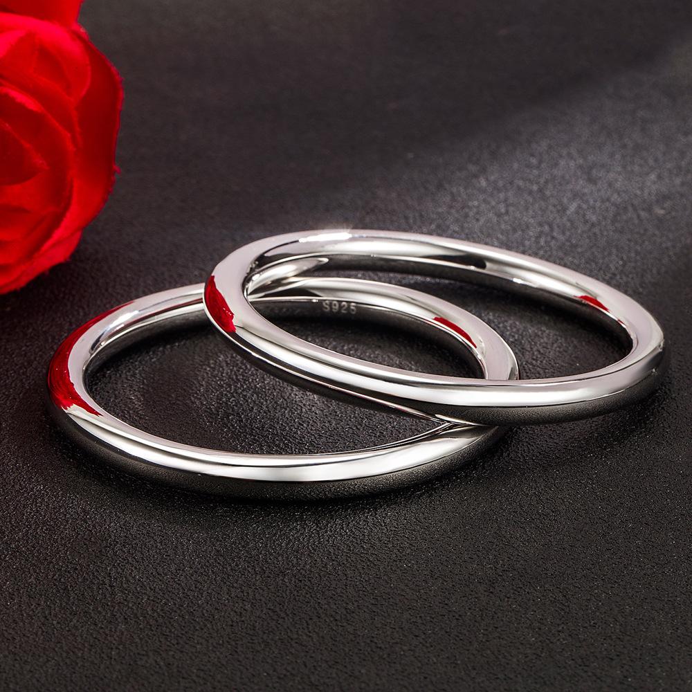 Solid 7Mm Simple Bracelet Unisex Bracelet Electroplated Thick Rhodium Gold Jewelry