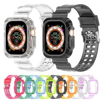 Integrated Clear Band + Case for Apple Watch Ultra 49mm Transparent TPU Watchband Strap