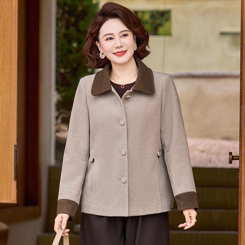 

2026 Spring & Autumn Women s Wool Jacket for Ages 40-60: New Style, Lightweight, Perfect for Middle-Aged & Elderly Women. 3XL (125-140 jin)