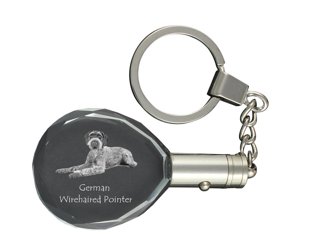 German Wirehaired Pointer - Pendant with a Photo of a Dog, Crystal Key Ring In a Gift Box, a Unique Gift by Art-Dog