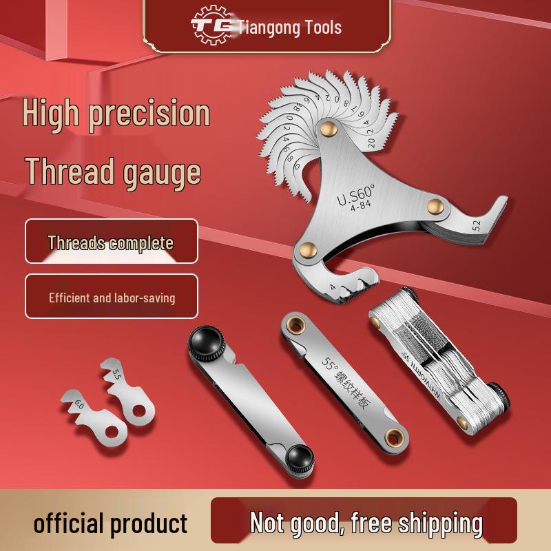 Tiangong Thread Gauge: Metric, Inch, US Standard Tap & Pitch Measuring Tool.