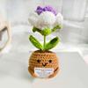 Mini Cute Crochet Potted Plants Eternal Flowers Wedding Gifts for Guests Handmade Sunflowers Flowers Mother's Day Gifts
