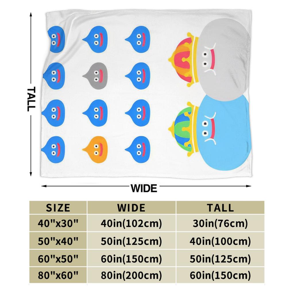 D-Dragon Quest Slimes Plush Blanket Children  Flannel Throw Blanket For Living Room Warm Soft Quality Bedspread Birthday Gift