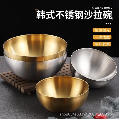 304 Stainless Steel Bowl Double Layer Fruit Salad Bowls Heat Insulated Kimchi Noodle Ramen Food Containers