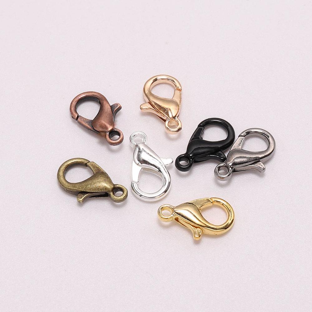50pcs/lot Gold Lobster Clasp Hooks Connector For DIY Necklace Bracelet Chain Jewelry Making Findings Accessory Supplies