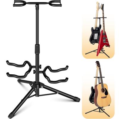 CAHAYA Double Guitar Stand Holds 2 Guitars Simultaneously Foldable - -