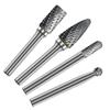 8x Double Cut Tungsten Carbide Burrs Rotary Burr Set 1/4" Shank Die Grinder Bit