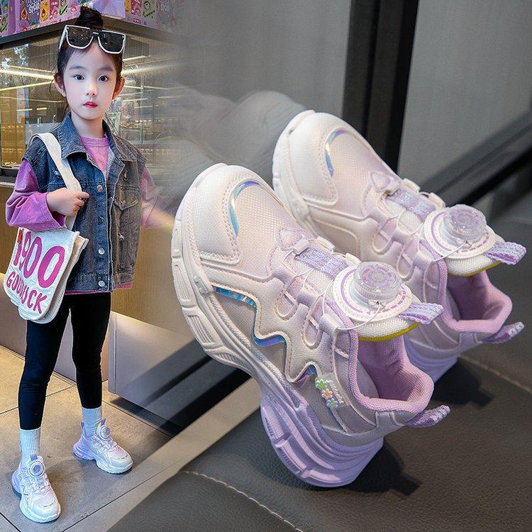 Dívčí princeznovské boty dívčí sportovní boty jarní a podzimní nové boty pro základní školu všestranné síťované prodyšné dětské tátovy boty