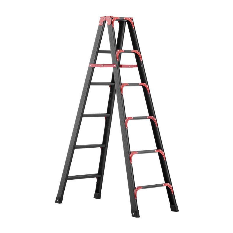 Folding A-frame Carbon Steel Ladder: Lightweight, Double-sided, Multi-purpose, No Installation Needed