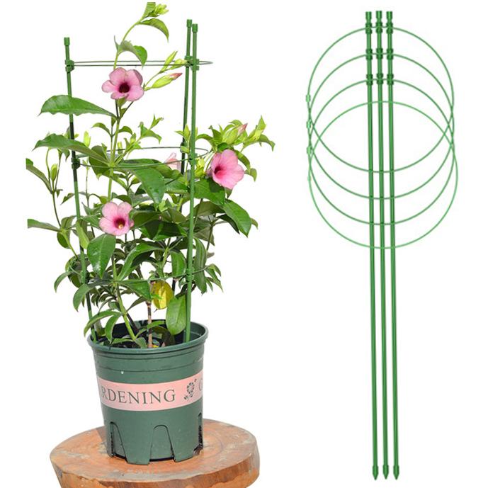 1/3/9Pcs Durable Creative Climbing Vine Rack 45cm Plastic Coated Iron Plant Support Frame Garden Balcony Plant Flower Trellis