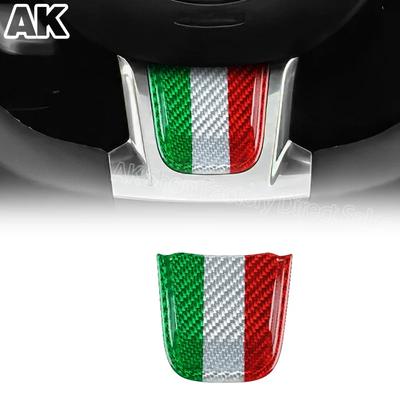 Real Hard Carbon Fiber Sticker For Abarth 595 Fiat 500 2020 2021 2022 2023 Car Tricolor Carbon Trim Interior Accessories