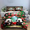 Romantic Panda Gift Set Decor Soft Comfortable Duvet Cover Bedding Set Included 1*Duvet Cover & 2*Pillowcases, Gift