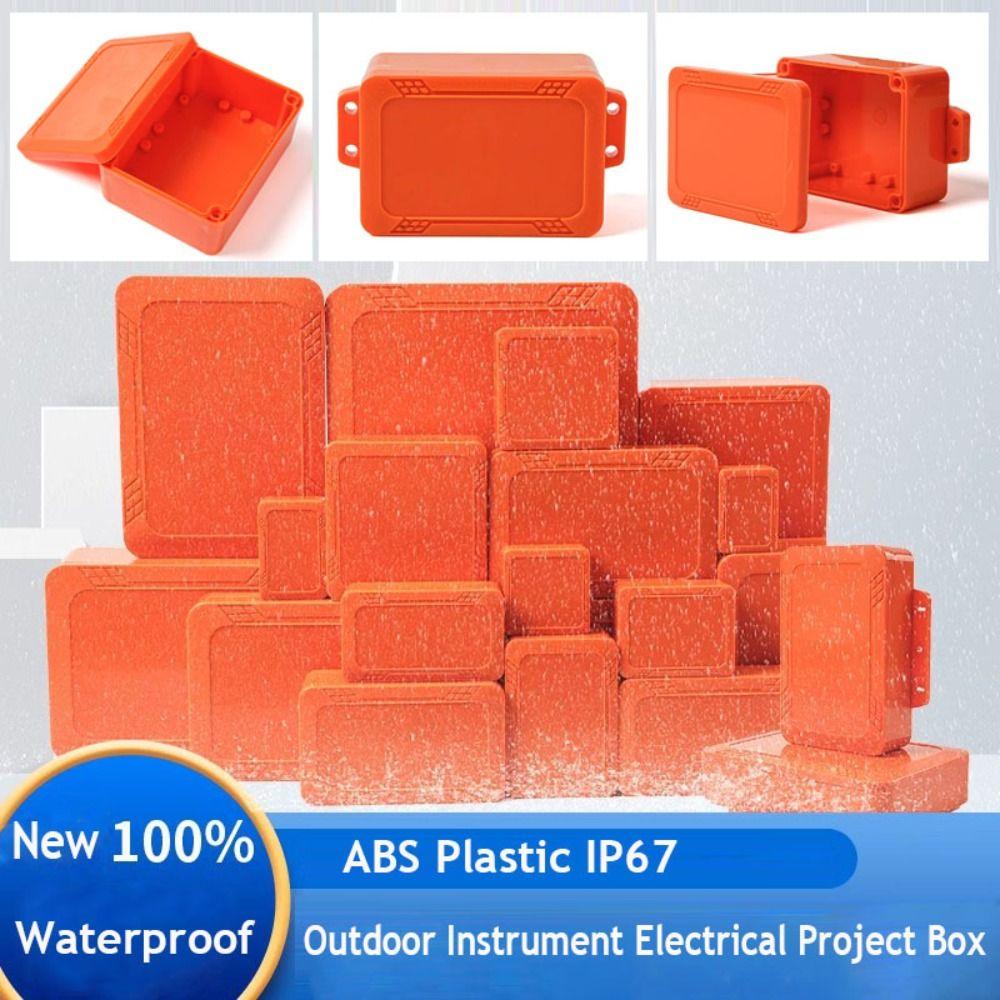 IP67 Waterproof Enclosure Junction Housing Box ABS Plastic Orange Color Instrument Box Electrical Project Box Outdoor Indoor