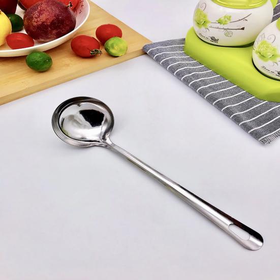 Soup Ladle Colander Resistant Spoon High Temperature Handle Long Stainless Steel Hanging Hot