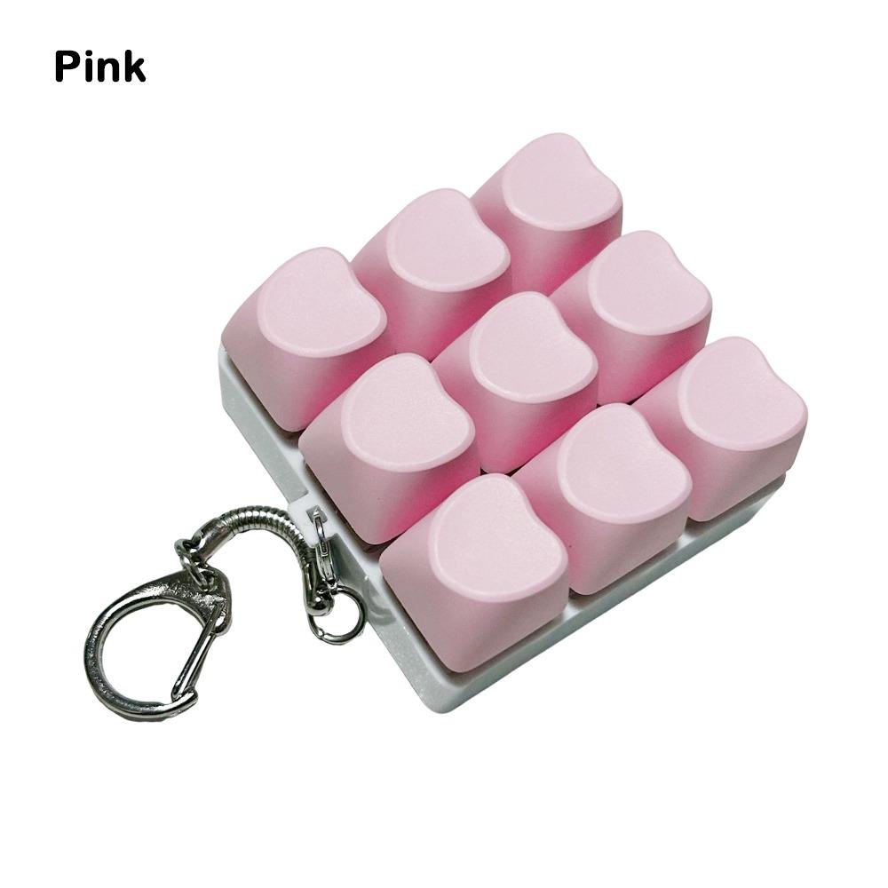 Relaxing DIY Keyboard Fidget Keychain Keycap Keys Button Keyboard Cap Pass The Time 9Keys Pinch Toy