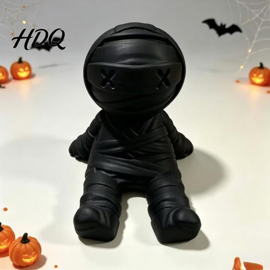Gothic Style Gift for Friends Cute Mummy Phone Holder 3D Printed Halloween Desk PLA Material Stand Stand Cartoon Figurine Home Office Desktop
