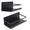 2Pcs Magnetic Spice Rack Space Saving Iron Fridge Shelf with 4 Removable Hooks for Spices Bottle Olive Oil Storage