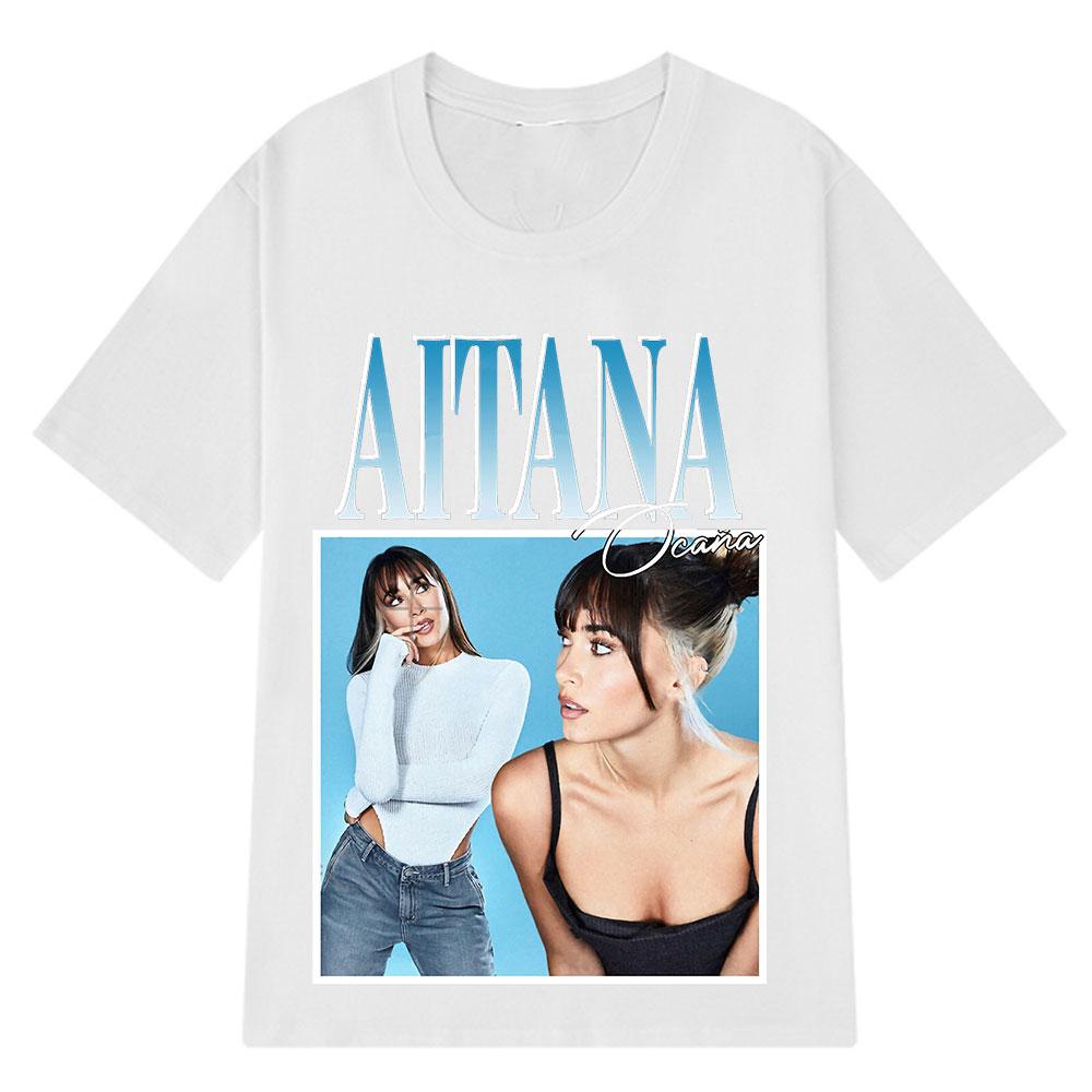 Singer Aitana Ocana Fashion Graphic T Shirt Men Women Harajuku T-shirts Cotton Aesthetic Short Sleeve O-Neck T Shirts Streetwear