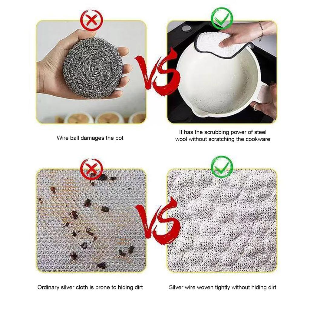 Double-, Scratch-resistant, Multi-purpose Silk Dishcloth - Reusable, Quick-drying, Odorless Dishcloth For Kitchen Cleaning Utensils, Sinks, Stoves