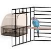 Plastic Thicken Gray Black Parrots Multifunction Activity Feeding Box Bird Cage Hanging Bathtub