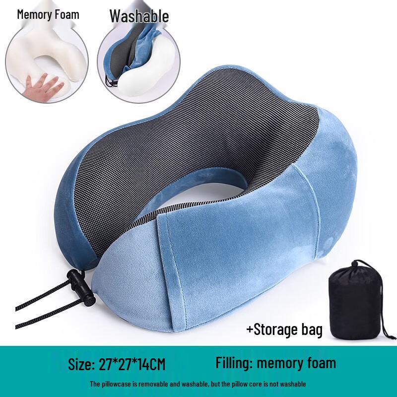 Tri-polar U-shaped Memory Foam Neck Pillow