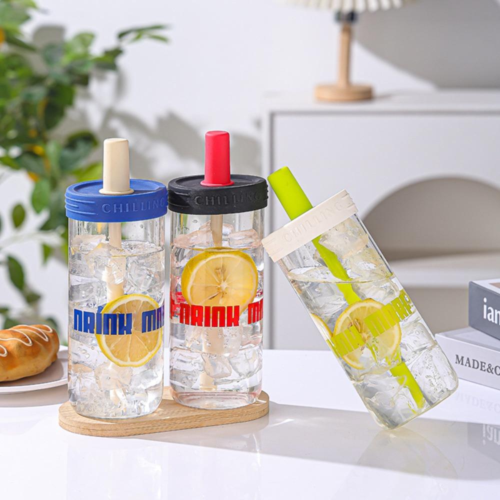 Large Capacity Tea Separation Straw Cup Glass Student Water Cup Tea Separating Bottle Gift