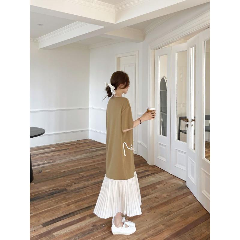 DIMANAF 2026 Plus Size New Floral Dress Summer Women Shirt Dress Loose Beach Casual Long Dresses O-Neck